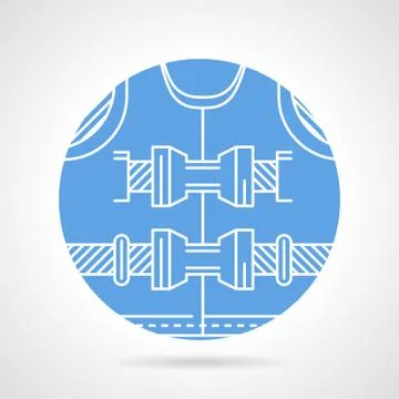 Round blue vector icon for lifejacket Stock Illustration