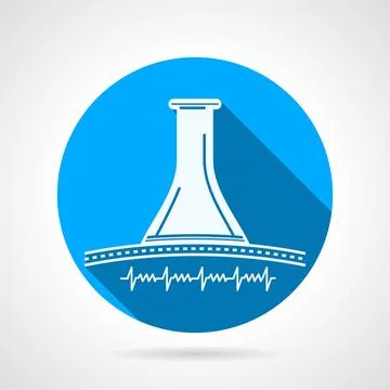 Round blue vector icon for obstetrics stethoscope Abstract flat vector ico... 写真素材
