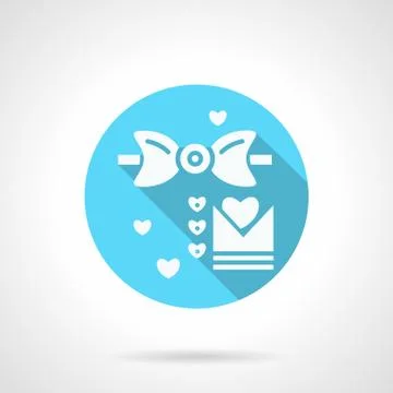 Round blue wedding MC flat vector icon Stock Illustration