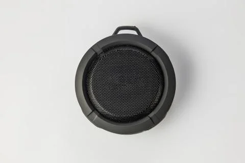 Round Bluetooth speaker on white background isolate Stock Photos