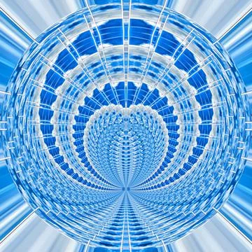The round bluish background is twisted into various figures Stock Illustration