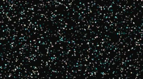 Round bokeh dots on a black background, like a starry sky, blue small confetti Stock Illustration