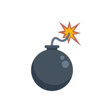 Round bomb with burning fuse exploding, cartoon style illustration 스톡 일러스트