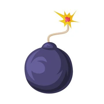 Round Bomb with Burning Wick as Wild West Object Vector Illustration Stock Illustration