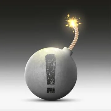 Round bomb with a wick Stock Illustration
