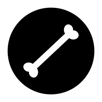 Round bone silhouette icon. Vector. Stock Illustration