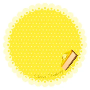 Round border with cheesecake Stock Illustration