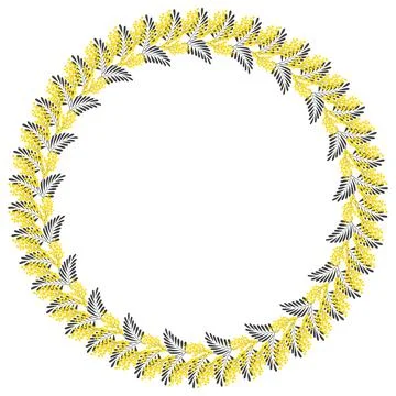 Round botanical frame with space for text. Template for wedding invitation .. Stock Illustration