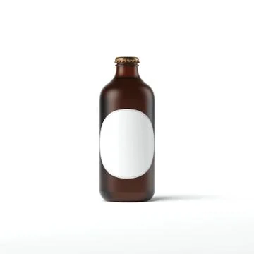 Round bottle. 3d rendering Illustrazione stock