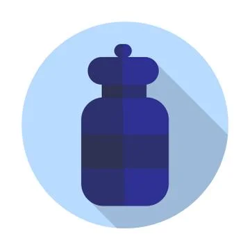 Round bottle icon. Flat illustration. Vector illustration. Illustrazione stock