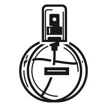 Round bottle of perfume icon, simple style Illustration