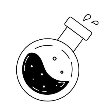 Round bottle with potion. Stock Illustration