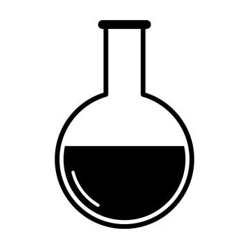 Round bottom boiling flask icon vector  test tube symbol laboratory glasswa.. Stock-Illustration