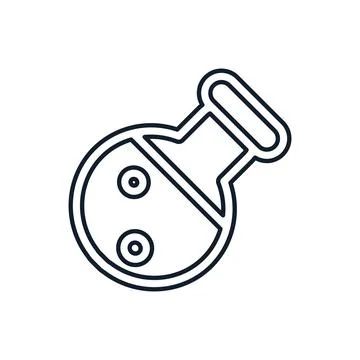 Round bottom flask in outline style Stock Illustration