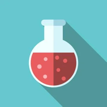 Round-bottom spherical flask Stock Illustration