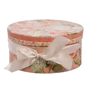 Round box with a bow Fotos Stock