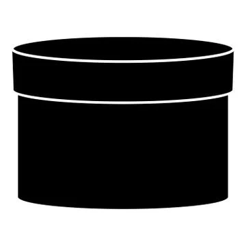 Round box icon, simple style Illustration