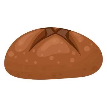 Round bread, bakery icon, fresh rye bread. Vector isolated on a white backg.. 스톡 일러스트