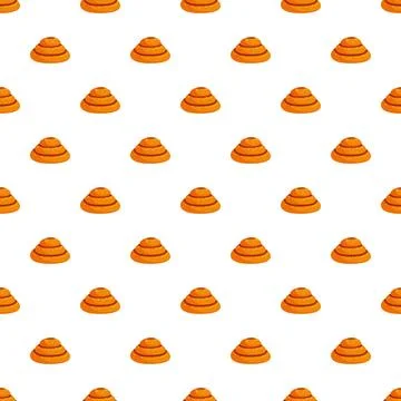 Round bread buns seamless pattern white background Stock Illustration
