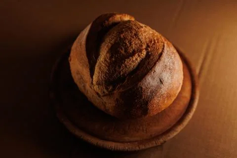 Round bread closeup Stock-Fotos