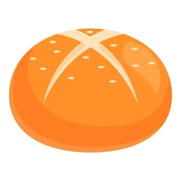 Round bread loaf showing cross design on top crust Stock Illustration
