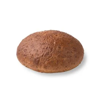 Round bread made of wheat and rye flour, isolated on white background Stock Photos