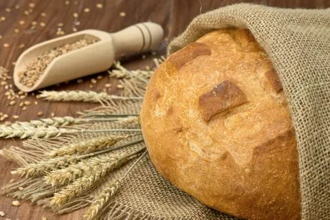 Round bread Stock Photos