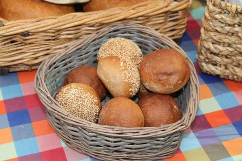 Round Bread Rolls. Stock Photos