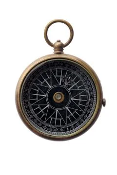 Round bronze compass Stock Photos