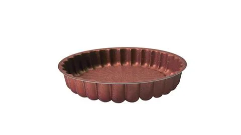 Round Brown Baking Pan Isolated on White Background Stock Photos