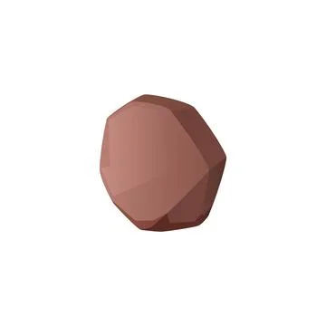 Round brown stone rock flat style, vector illustration Ilustração Stock