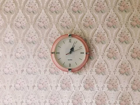Round Brown Wall Clock Stock Photos