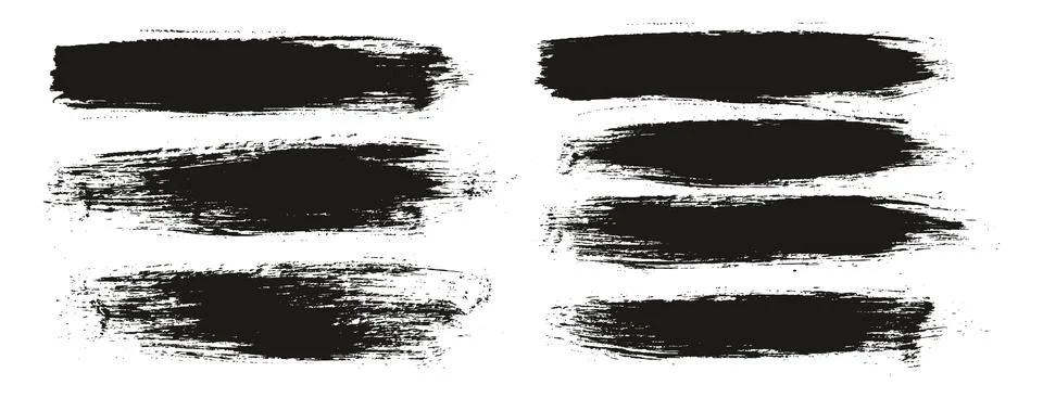 Round Brush Regular Long Background Mix Artist Brush High Detail Abstract Vector Stock Illustration