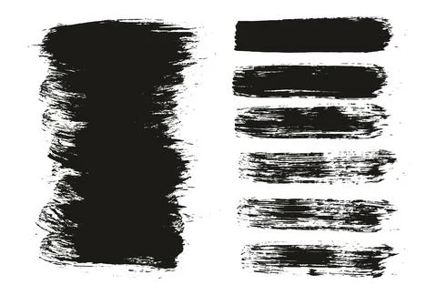 Round Brush Regular Long Background &amp; Straight Lines Mix Artist Brush Set Stock Illustration