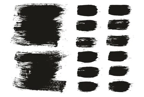 Round Brush Regular Long Background &amp; Straight Lines Mix Artist Brush Set Stock Illustration