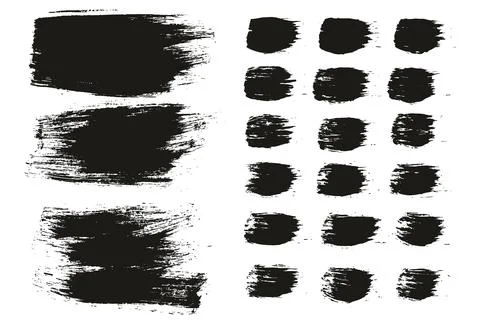 Round Brush Regular Long Background &amp; Straight Lines Mix Artist Brush Set Stock Illustration