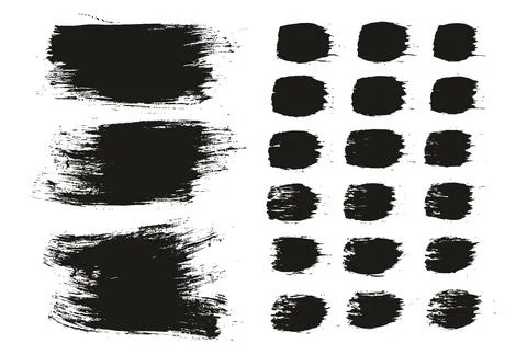 Round Brush Regular Long Background &amp; Straight Lines Mix Artist Brush Set Stock Illustration