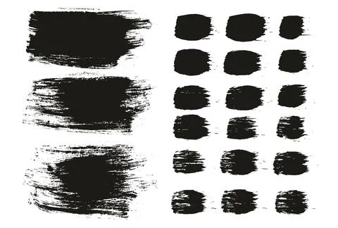 Round Brush Regular Long Background &amp; Straight Lines Mix Artist Brush Set Stock Illustration