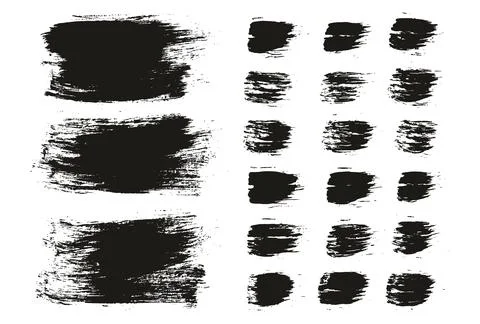 Round Brush Regular Long Background &amp; Straight Lines Mix Artist Brush Set Stock Illustration