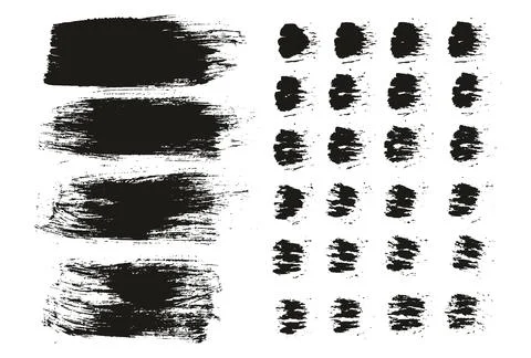 Round Brush Regular Long Background &amp; Straight Lines Mix Artist Brush Set Stock Illustration