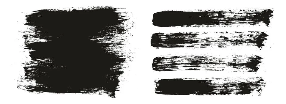 Round Brush Regular Long Background &amp; Straight Lines Mix Artist Brush Set Illustrazione stock