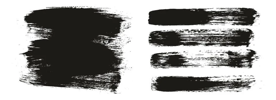 Round Brush Regular Long Background &amp; Straight Lines Mix Artist Brush Set Stock Illustration