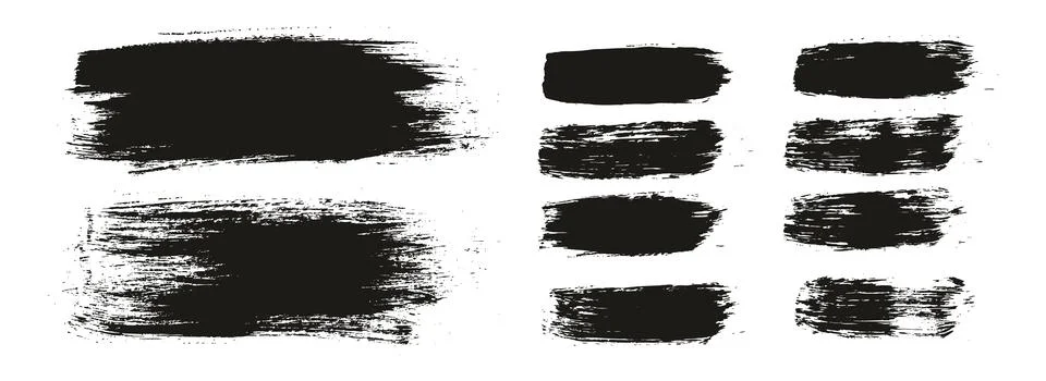 Round Brush Regular Long Background &amp; Straight Lines Mix Artist Brush Set Stock Illustration