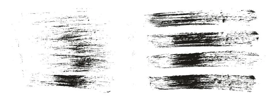 Round Brush Regular Long Background &amp; Straight Lines Mix Artist Brush Set Stock Illustration