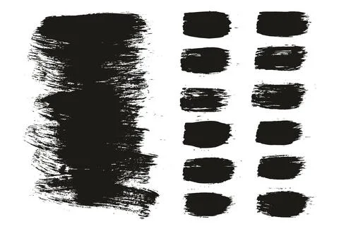 Round Brush Regular Long Background &amp; Straight Lines Mix Artist Brush Set Stock Illustration