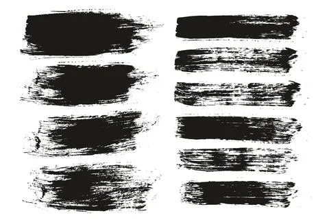 Round Brush Regular Long Background &amp; Straight Lines Mix Artist Brush Set Stock Illustration