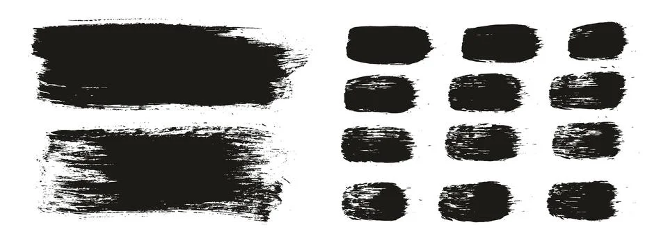 Round Brush Regular Long Background &amp; Straight Lines Mix Artist Brush Set Stock Illustration