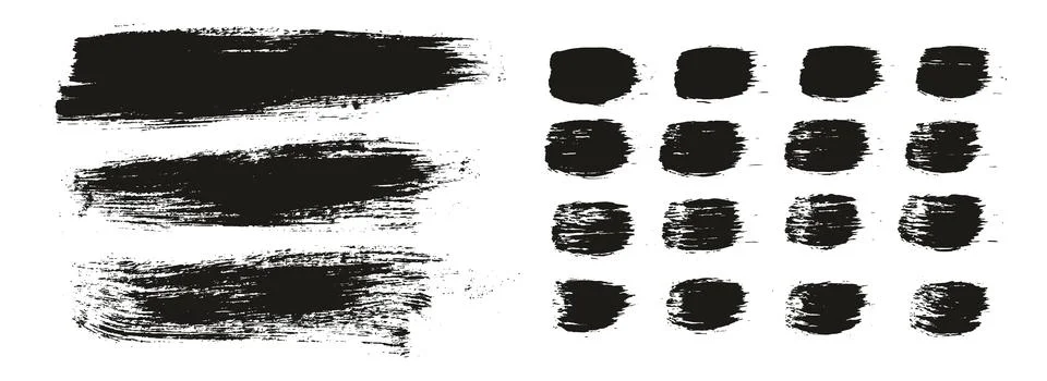 Round Brush Regular Long Background &amp; Straight Lines Mix Artist Brush Set Stock Illustration