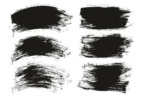 Round Brush Regular Long &amp; Curved Background Mix Artist Brush High Detail Vector Stock Illustration