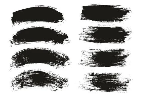 Round Brush Regular Long &amp; Curved Background Mix Artist Brush High Detail Vector Stock Illustration